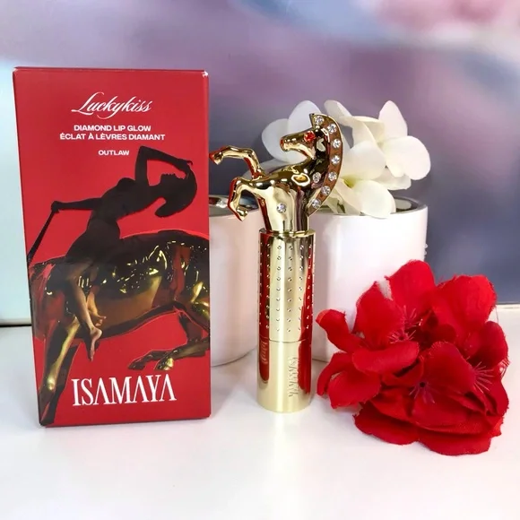 Isamaya Luckykiss Diamond Lip Glow Lipstick in Outlaw with Horse Case 3.5g *BNIB - Picture 3 of 16